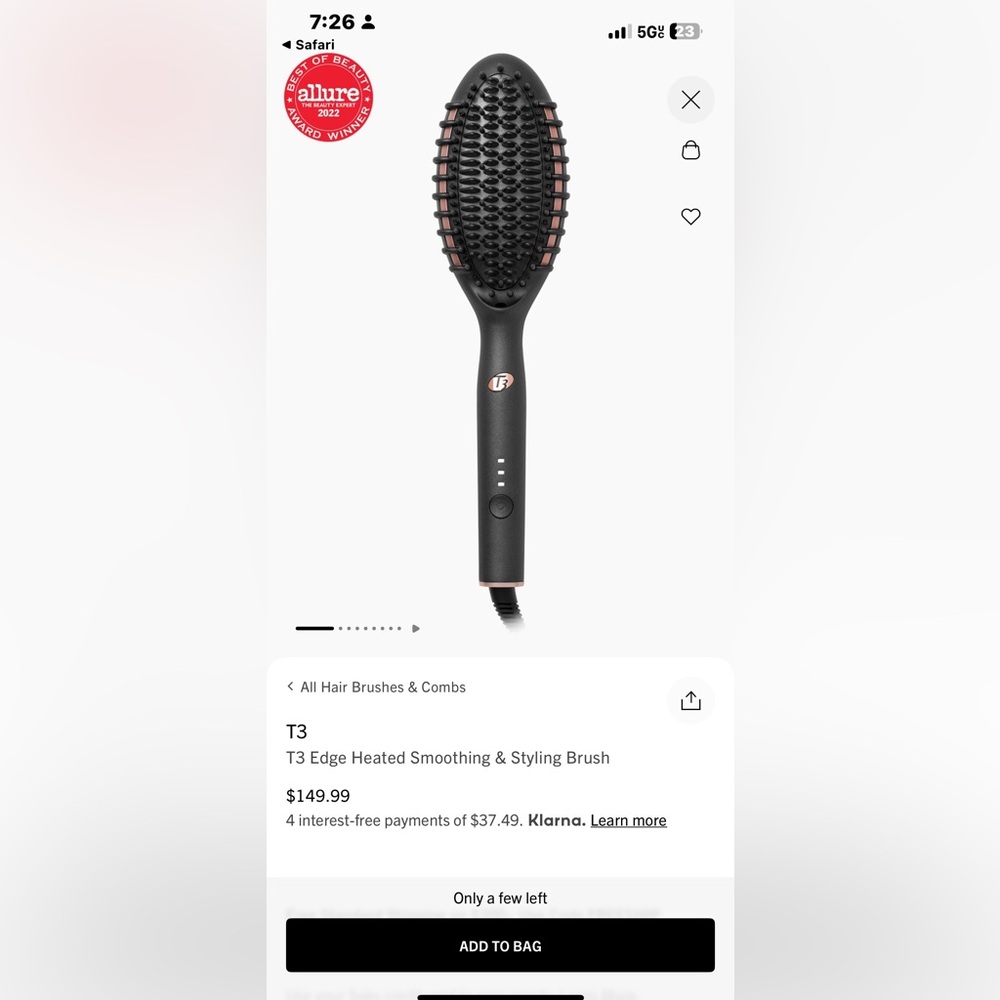T3 Black and White Hair Styling Brush